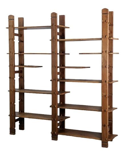 1960s bookcase with a brutalist design