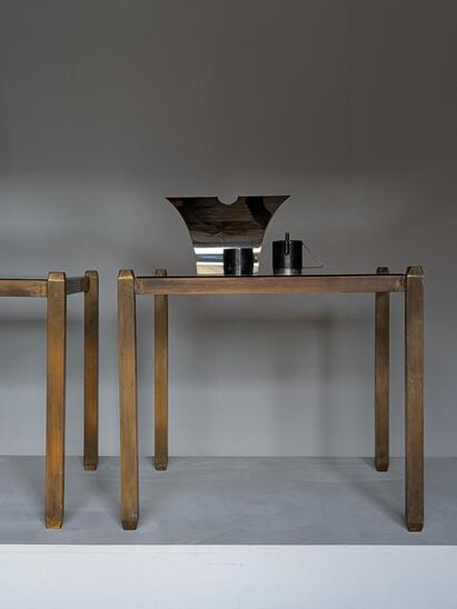 2 brass 1970s side tables