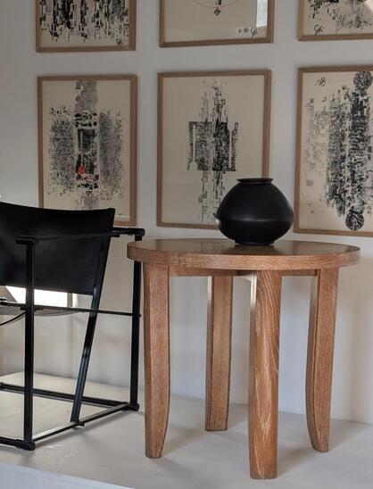 chic cerused oak pedestal table 