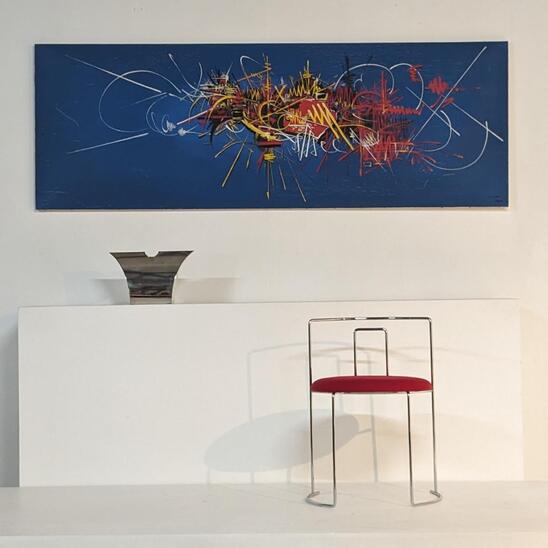 Tall painting after Georges Mathieu